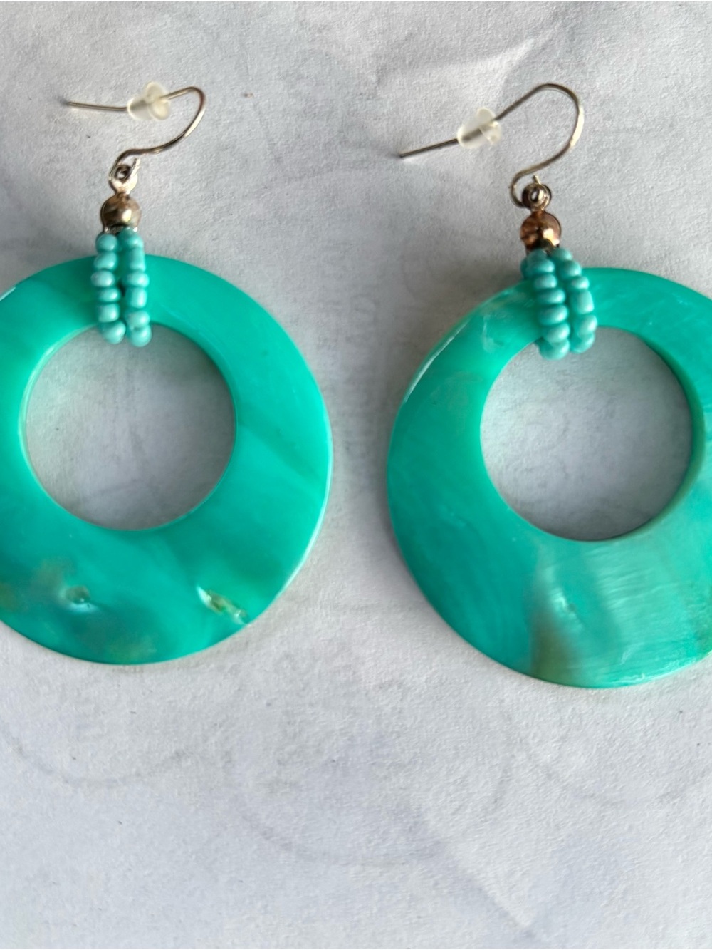Turquoise Hoop Drop Earrings - Women Jewelry